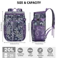 thumbnail image 4 of Classic Paisley Vintage Boho Floral Cooler Backpack, Insulated Leakproof Waterproof Lunch Bag, Retro Abstract Decorative Mandala Design for Travel, 4 of 6