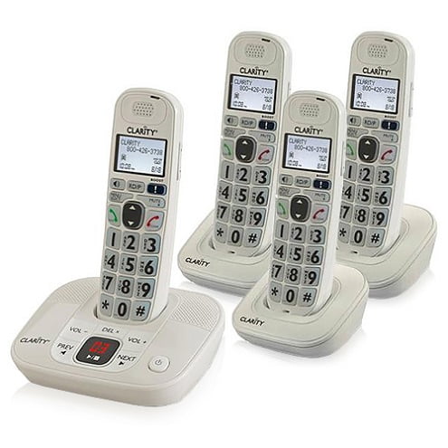 Clarity D714 + (3) D704HS Amplified Cordless Phone System w/ Digital