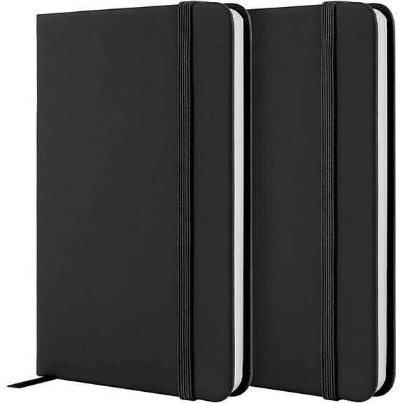 2 Pack A6 Notebooks, Pocket Notebook Note Pads Small Notebooks Hardback Notebook A6 Notepad Journal (Black)