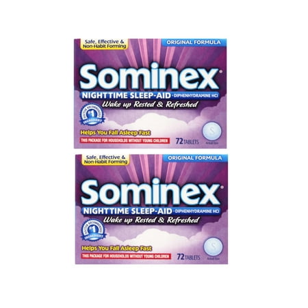 Sominex Original Formula Tablets, 72 ea (Pack of 2)
