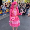 thumbnail image 6 of Guvpev Pink Princess Costume for G'irls, Halloween Cosplay Dress Up Outfits with Jacket, Dress & Heart Bag, K'ids Halloween Costume for Birthday Party Fancy Dress & Role Play, 6 of 6