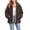 Brown-18, variant on Women's Sherpa Fleece Jacket Lapel Full Zip Long Sleeve Fuzzy Coat with Pockets for Fall Winter Outerwear