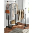 Mainstays Adjustable Rolling Corner Garment Rack, Metal Chrome and