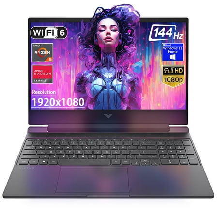 HP Victus 15.6" FHD 144Hz Gaming Laptop, AMD Ryzen 5-7535HS, AMD Radeon RX 6550M (Beats RTX 2050), Backlit Keyboard, Windows 11 Home, w/Cloth (32GB RAM |2TB PCIe SSD)