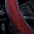 thumbnail image 3 of Funda para volante de mujer, con cristales brillantes Bling Bling, universal para coche o SUV, 15 pulgadas (diamante rojo), 3 of 5