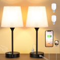 thumbnail image 1 of Set de 2 lámparas de mesa Acaxin para dormitorio con USB-C y toma de corriente AC, 1 of 9