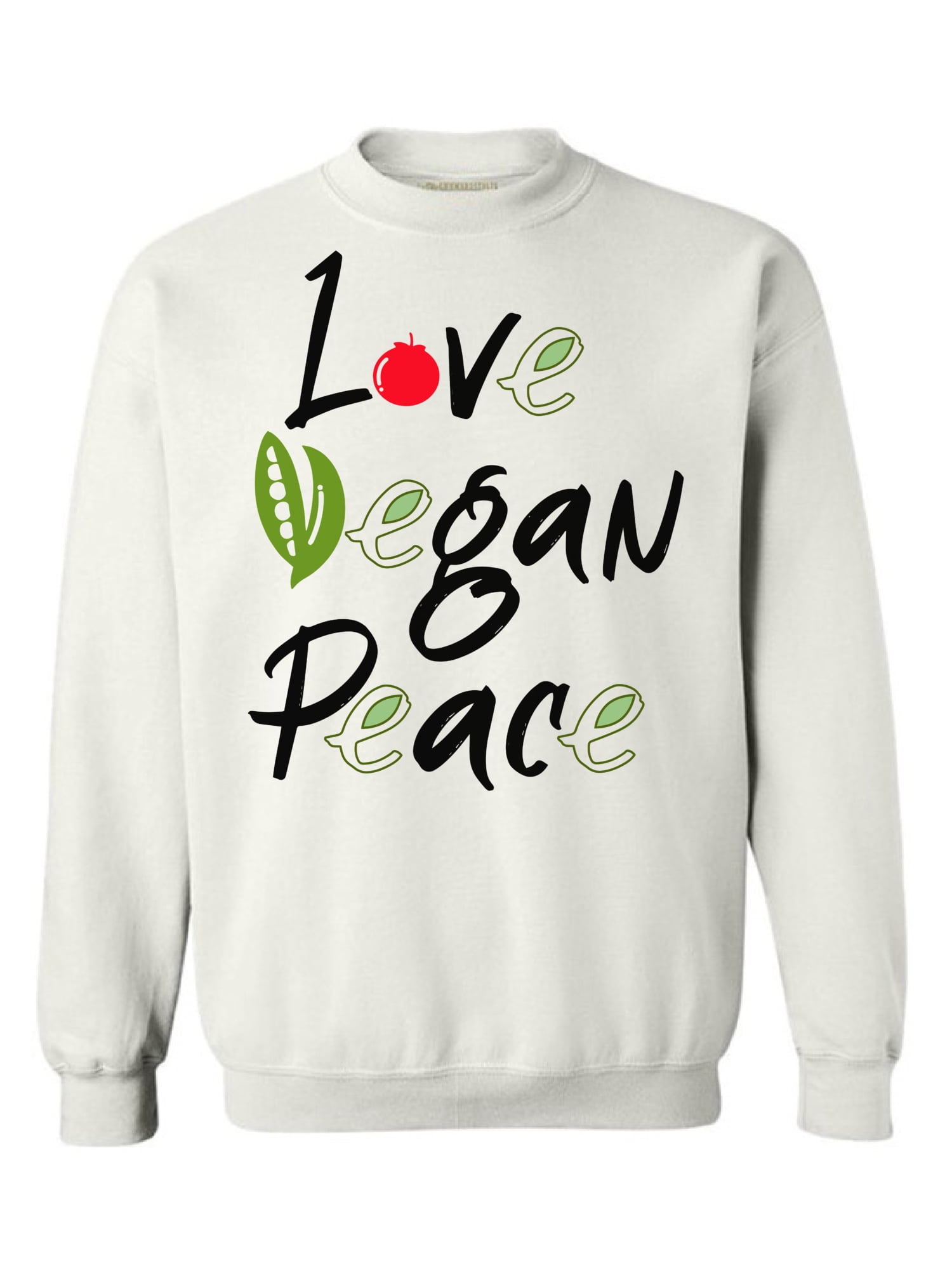 Adult Novelty Hoodie Peace Love Vegan Stop animal Cruelty