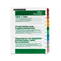 Office Essentials Table & Tabs Jan-Dec Dividers, 12-Tabs, White Body, Multicolored Tabs, 1 Binder Divider Set (11679)