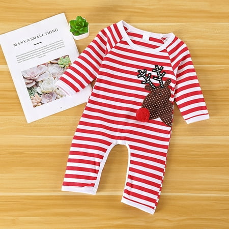 

RPVATI Baby Girls Chirstmas Romper Summer Full Cartoon Bodysuit Short Sleeve Cotton Newborn Infant Romper