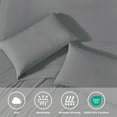 thumbnail image 7 of Regency Heights King Size Sheet Set, 3 Piece Cooling Bed Sheet with Deep Pocket for Hot Sleepers, Gray, 7 of 7