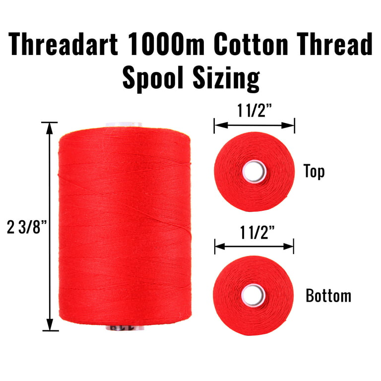 Threadart 100% Cotton Thread Set | 10 Rainbow Color Spools | 1000M (1100  Yards) Spools | For Quilting & Sewing 50/3 Weight | Long Staple & Low Lint  