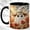 Black, variant on Sunlit Poppy Ghost Coffee Mug, Witch Hat Mug, Ceramic 11 oz