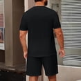 thumbnail image 4 of Men's 2 Piece Outfits Oversized Solid Color Short Sleeve Crew Neck T Shirt & Shorts Set Summer Casual Tracksuit, 4 of 5