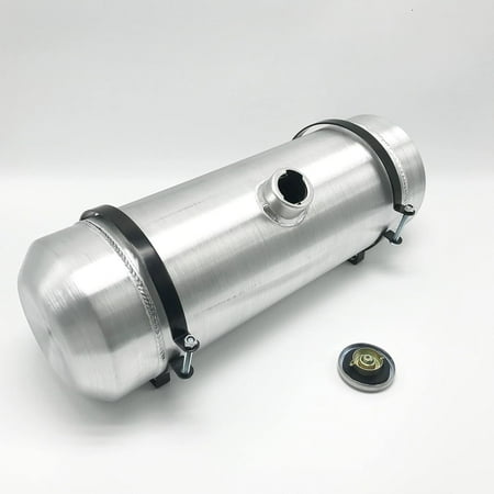 JSD AUTO PARTS Aluminum Fuel Tank 5 Gallon gals 8x24" 3/8" NPT Outlet Center Fill Gas Tank