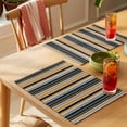 thumbnail image 4 of Black Grey Orange Striped Placemats Set of 8 Modern Stripes Art Farmhouse Place Mats Indoor Wipeable Table Mats Washable Cloth Dining Table Placemats for Kitchen Holiday Party Home Decor 13x19 Inch, 4 of 9