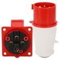 thumbnail image 3 of Toma de corriente industrial 3P+E, 32 A, trifásica, resistente al agua y al polvo, CA 380 V-415 V, 3 of 15