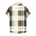 thumbnail image 5 of Womens Plaid Shirts Short Sleeve Button Down Shirt Casual Basic Tops Plus Size Tunic T Shirt, 5 of 5