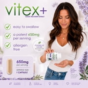 VH Nutrition Vitex Plus 650mg - Chaste Tree Berry Supplement for Women Healthy Hormone Balance & Fertility Support Formula - 60 Capsules