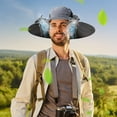 thumbnail image 2 of YOTQUSKI Wide Brim Solar Fan Hat, Fishing Hat with 2 Solar Fan, Wide Hat with Solar Fans Built in,UV Protection Outdoor Sun Hats, Fishing & Beach Hat for Men Women Hat with Fan Built in, 2 of 5