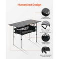 thumbnail image 6 of KFFKFF Folding Camping Table, Portable Aluminum Side Table with Adjustable Height, Lightweight Design, Includes Storage and Carry Bags, Ideal for Outdoor BBQs, Picnics, Tailgating, and Travel, Black, 6 of 9