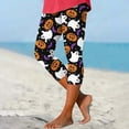 thumbnail image 2 of Bovemsi Joggers for Women High Waist Stretchy Halloween Graphic Yoga Pants, 7/8 Length Slim Workout Running Leggings Vacation Outfits for Women M Orange, 2 of 4