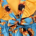 thumbnail image 6 of Douhoow Infant Girl Sleeveless Ruffle Sunflower Romper Headband Baby Summer Clothes, 6 of 7