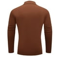 thumbnail image 5 of lmcalzta Mens Turtleneck Shirts Long Sleeve Cotton Pullover Sweaters Mock Neck Knitted T-Shirt Basic Slim Fitted Tops, 5 of 9