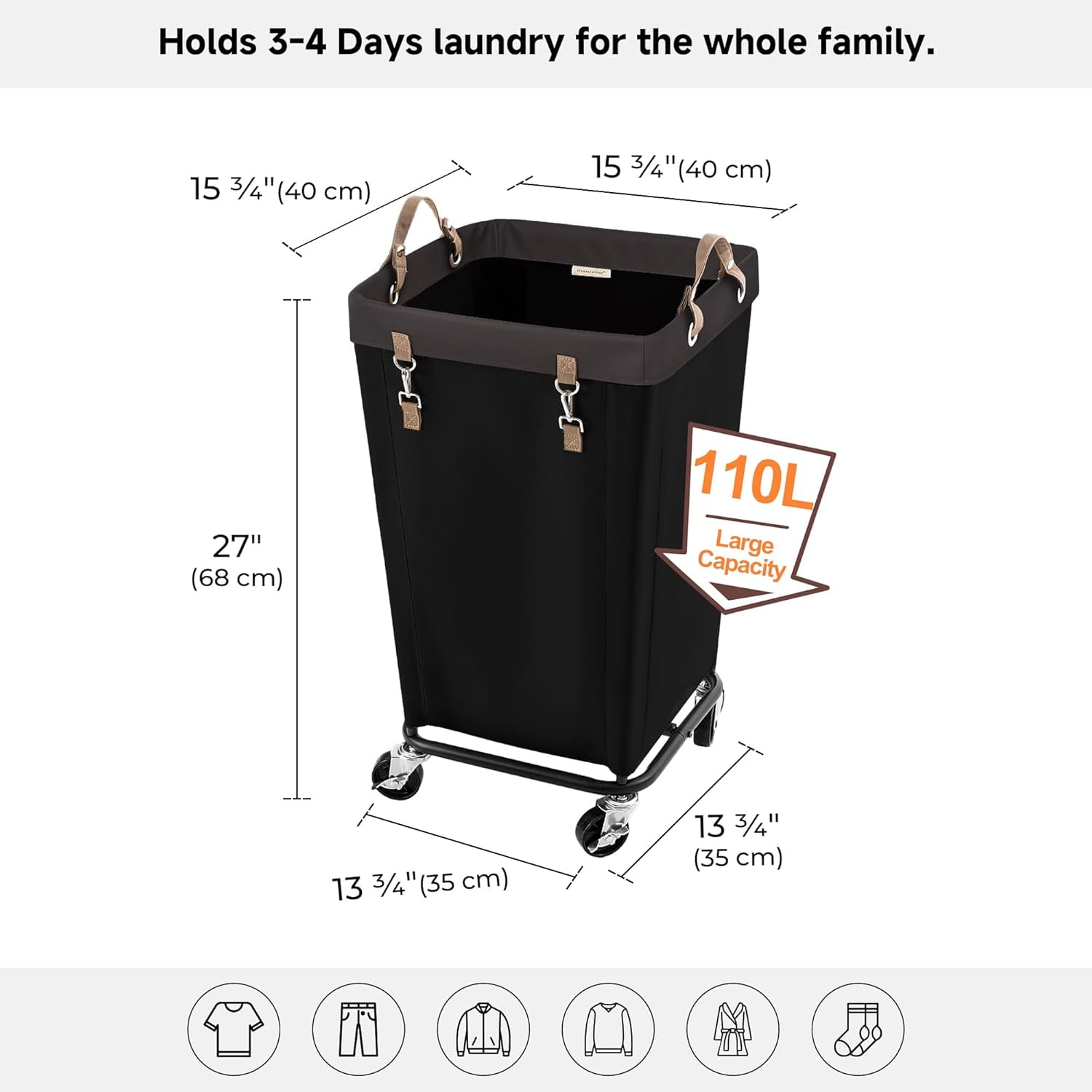 110L Laundry Basket with Wheels, Large Rolling Hampers for Clothing Organizer, Dirty Clothes Basket for Hotel, Home, Closet, Dorm, Beige