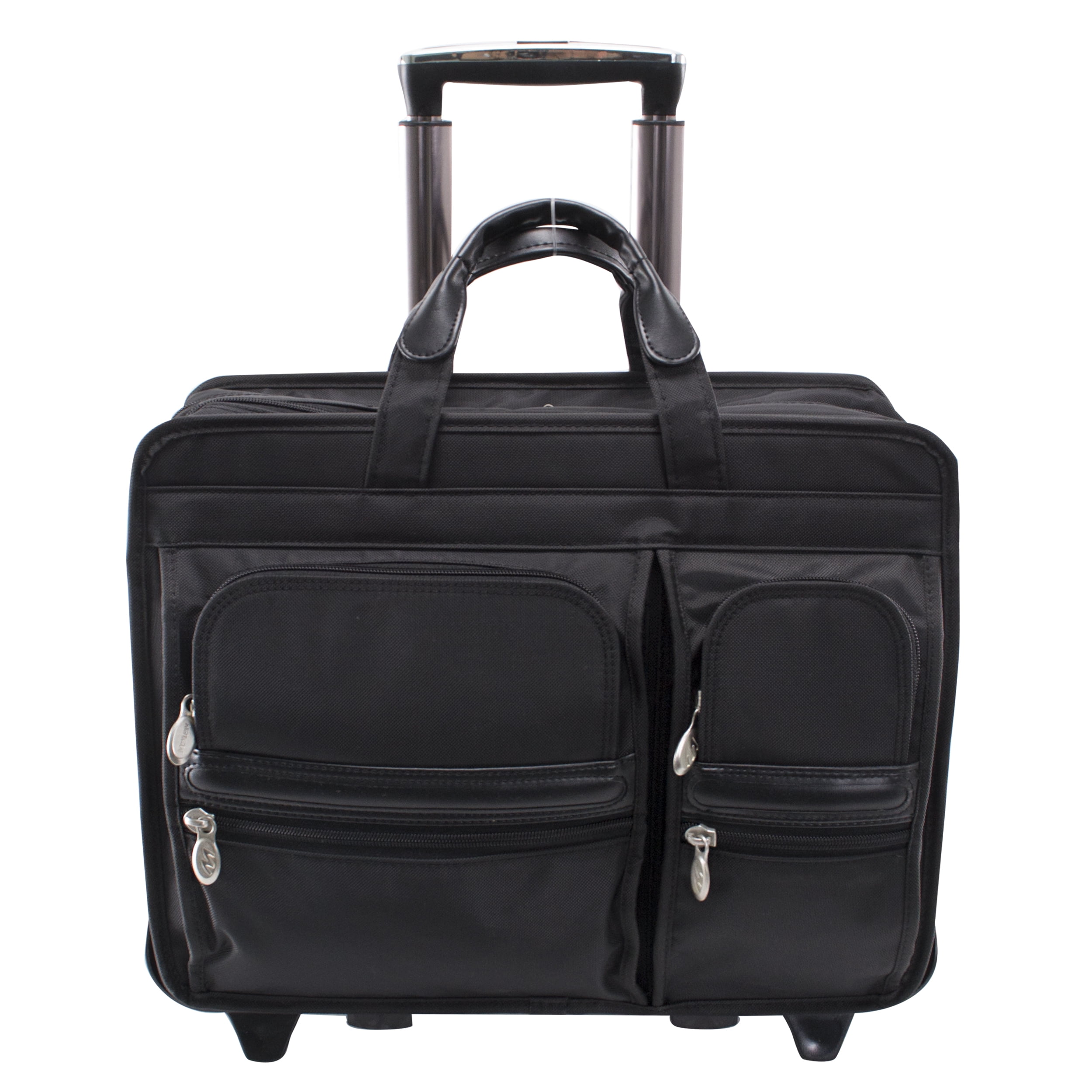 P Series | CLINTON | 17" Nylon Patented Detachable -Wheeled Laptop Briefcase - Black