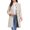 Beige, variant on Stand Collar for Women Mid-Long Button-Down Winter Overcoat XL Navy Blue
