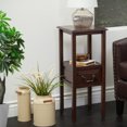 thumbnail image 2 of Farmhouse Acacia Wood Nightstand For Small Spaces, Narrow Side Table With Drawer And Open Shelf, No Assembly Required, 2 of 5