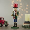 thumbnail image 2 of Northlight 14" Green and Red Traditional Standing Drummer Christmas Nutcracker, 2 of 5