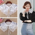thumbnail image 6 of Women Men Detachable Lace Cotton False Tie Clothes Accessories Shirt Fake Collar Lapel Blouse Top 11, 6 of 8