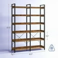thumbnail image 2 of Greenstell 67" Industrial 6-Tier Bookshelf, Storage Rack with Open Shelves, Metal Frame, Rustic Brown, 2 of 6