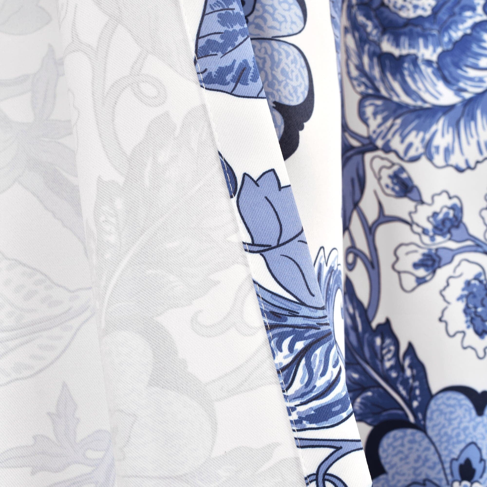 Lush Decor Sydney Room Darkening 84" x 52" Floral Blue 3" Rod Pocket 2-Piece Set Window Panel