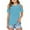 Sky Blue, variant on AWZXDE Girls Short Sleeve Cold Shoulder Top Cute Crew Neck Tee Casual Girls Tops Off Shoulder Shirt For Kids And Teens Dark Blue，5-6 Years