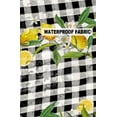 thumbnail image 5 of Pack of 2 Outdoor Pillow Covers, Summer Lemon Leaves Black and White Buffalo Plaid Waterproof Square Throw Pillowcase Cushion Decorative Pillow Covers for Couch Patio Tent, 16x16 in, 5 of 6