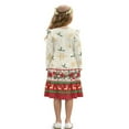 thumbnail image 2 of FKELYI Christmas Flower Reindeer Snowflake Print Ruffled Sleeve Dress for Girl A-Line Pleated Swing Pactchwork Dress Fall Crewneck Playwear Casual Dresses, 13-14 Y, 2 of 6