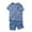 Blue, variant on Fesfesfes Kids Pajamas Sets Boys Girls Short Sleeve Striped Tops Shorts Sleepwear Outfits