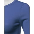 thumbnail image 4 of A2Y Women's Basic Casual Colorful 3/4 Sleeve Knit Pullover Sweator Top Viola L, 4 of 6