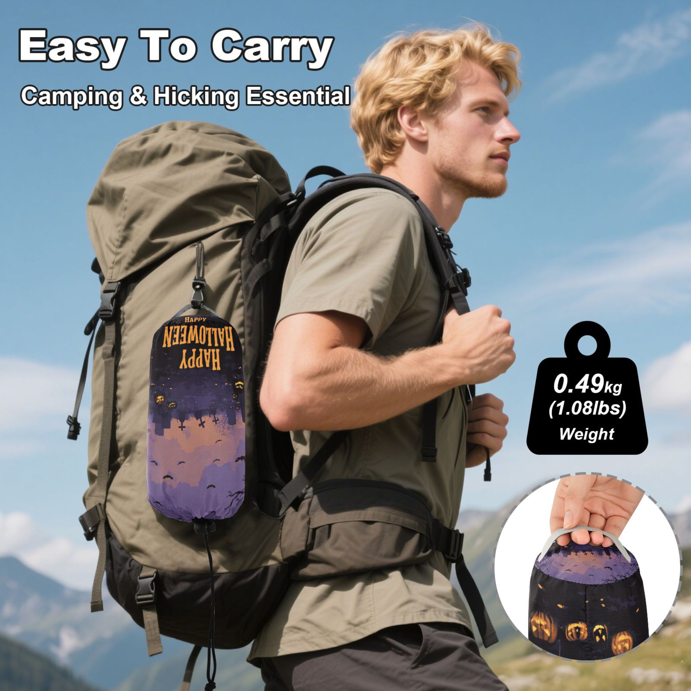 Hammock Camping Hammock Nylon Portable Hammock Travel Camping Hammock Halloween Pattern