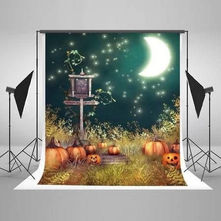 Image of 5x7ft Halloween Photography Backdrops Red Night Black Bats Tree Cat Photo Studio Backgrounds