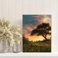thumbnail image 2 of Sunset Meadow Tree Canvas Wall Art Print, Living Room Bedroom Kitchen Hallway Decor, 2 of 8