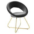 thumbnail image 3 of Modway Nouvelle Performance Velvet Dining Chair Set of 2 in Gold Charcoal, 3 of 8