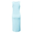 thumbnail image 5 of Summer Plus Size Dresses for Womens 2026 Fashion Solid Color Sleeveless Round-Neck Vent Knee-High Dress, 5 of 9