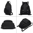 thumbnail image 3 of Kwuty Black Drawstring Backpack for Women, Waterproof Drawstring Gym Bag for Men, Small Cinch Sack for Basketball, Pull String Sport Bag for Soccer., 3 of 6