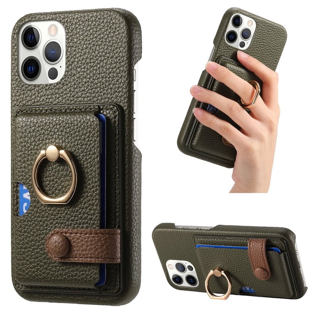 Compatible con iPhone 11 Pro Max, Funda GANGXUN con soporte magnético y tarjetero