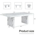 thumbnail image 4 of White Marble Dining Table - 78.7" MDF Kitchen Table for 8-10, Versatile Home/Office Use. Elegant, Durable, Easy Clean. Perfect for Dining Room, Kitchen, or Workspace., 4 of 27