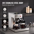 thumbnail image 5 of VEVOR 12 Cups Commercial Drip Coffee Maker, Coffee Maker Machine with 3 Glass Carafes and 3 Warmer Plates, Stainless Steel Pour Over Coffee Brewer with Auto Water Intake, for Restaurant Office Cafe, 5 of 9