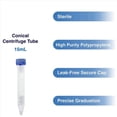 thumbnail image 3 of Tubos de CentríFuga CóNicos CientíFicos de 15 Ml, [Paquete de 250] Tubos de Ensayo de PláStico con Tapones de Rosca, Tubos de Ensayo EstéRiles de 15 Ml con Tapas, 3 of 8